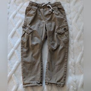Cat & Jack Toddler Boys Lined Cargo Pants, Pull On, Khaki, Size 3T